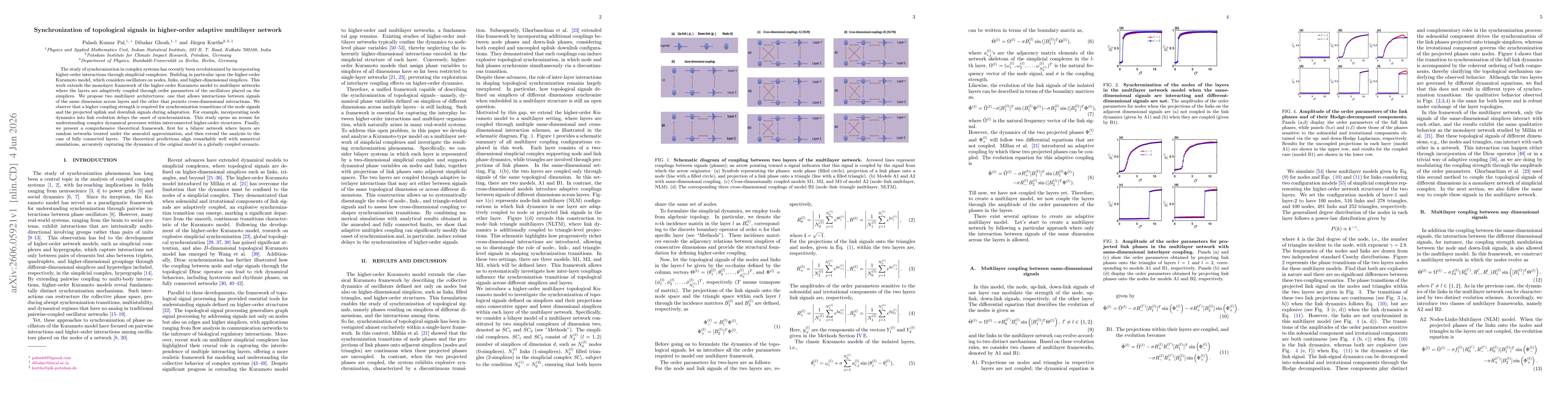 Thumbnail for Synchronization of topological signals in higher-order adaptive multilayer network