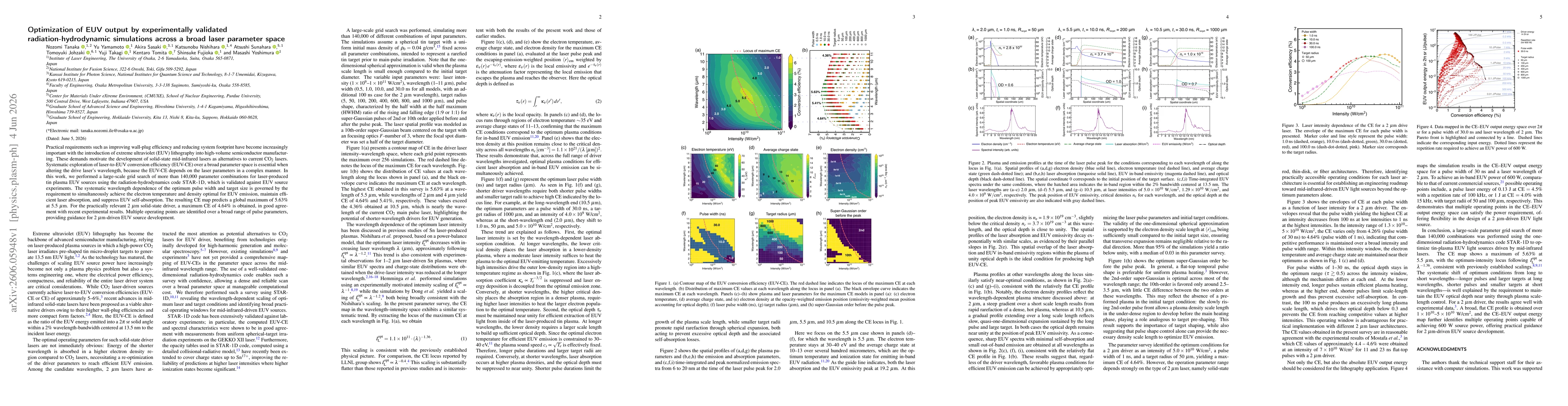 Thumbnail for Optimization of EUV output by experimentally validated radiation-hydrodynamic simulations across a broad laser parameter space