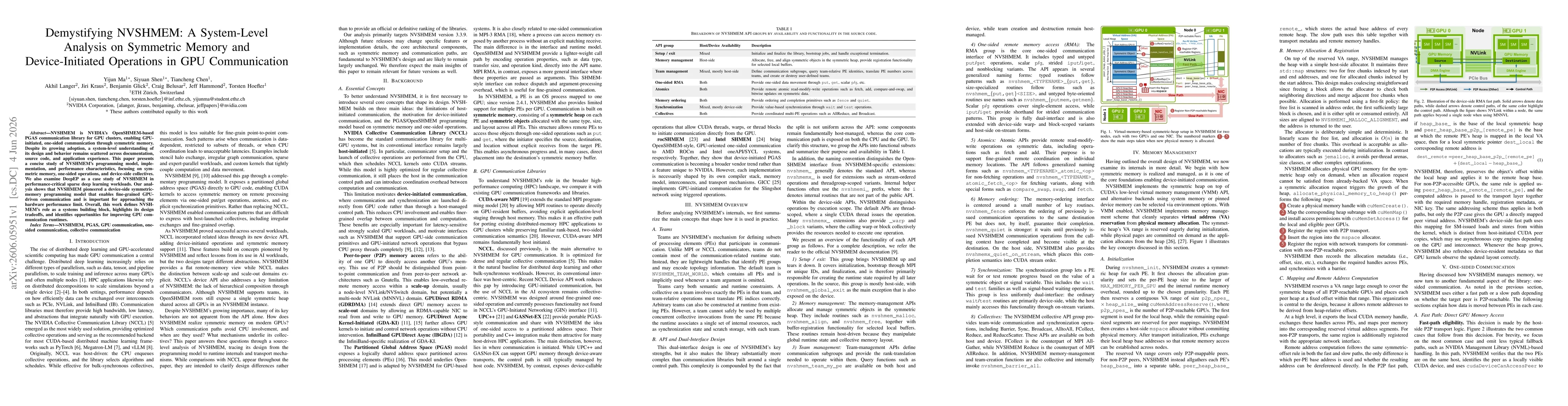Thumbnail for Demystifying NVSHMEM: A System-Level Analysis on Symmetric Memory and Device-Initiated Operations in GPU Communication
