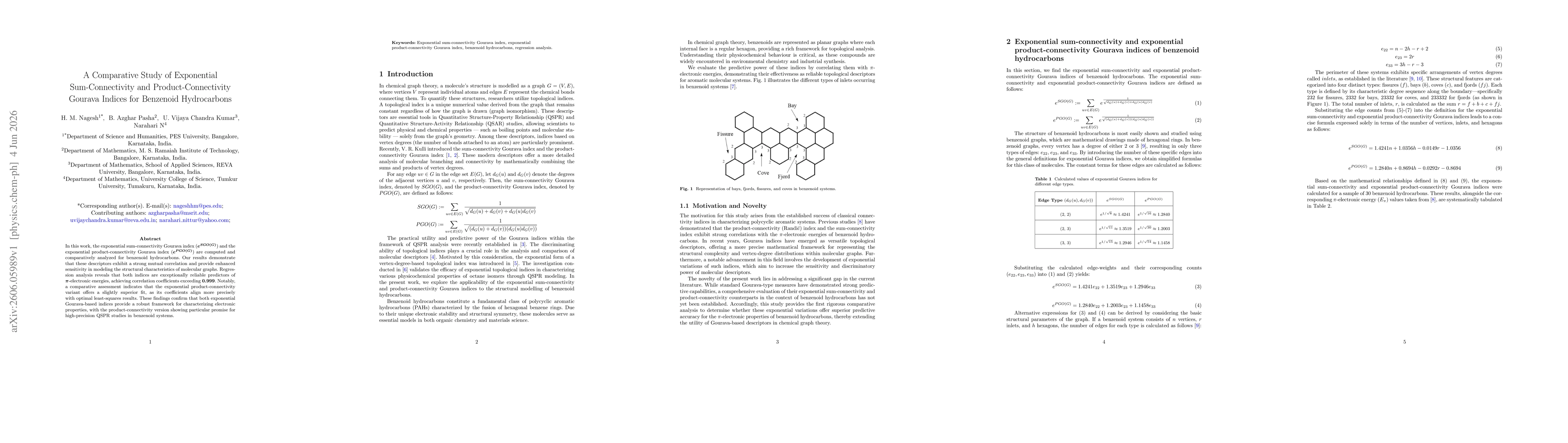 Thumbnail for A Comparative Study of Exponential Sum-Connectivity and Product-Connectivity Gourava Indices for Benzenoid Hydrocarbons