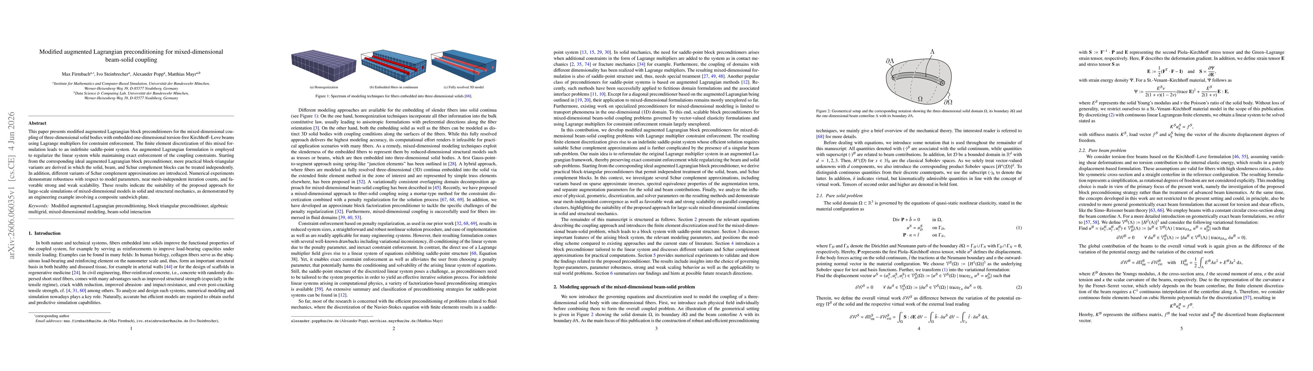 Thumbnail for Modified augmented Lagrangian preconditioning for mixed-dimensional beam-solid coupling