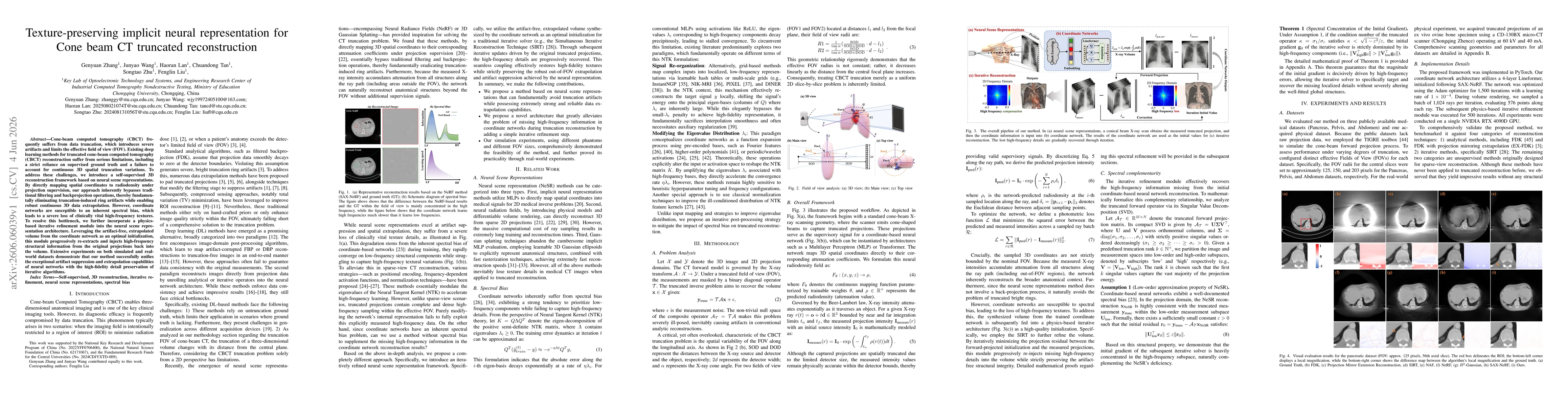 Thumbnail for Texture-preserving implicit neural representation for Cone beam CT truncated reconstruction