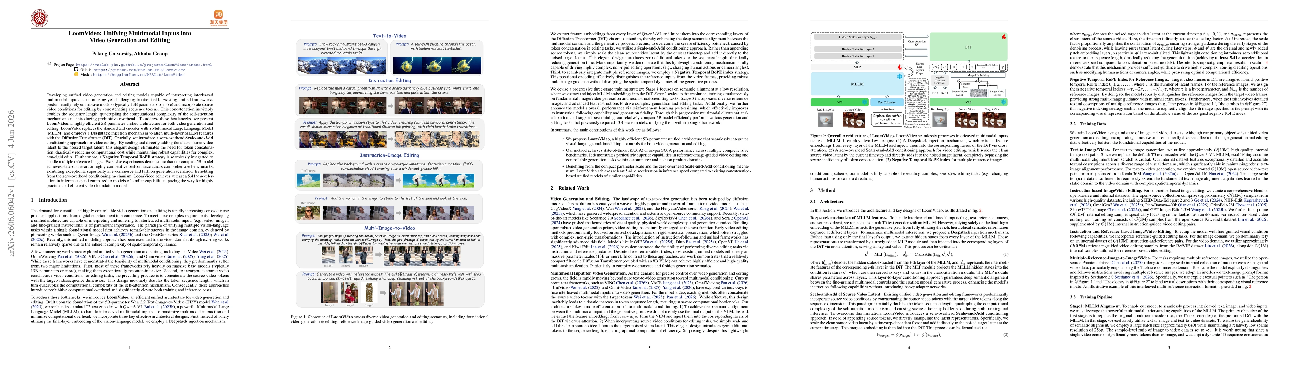 Thumbnail for LoomVideo: Unifying Multimodal Inputs into Video Generation and Editing