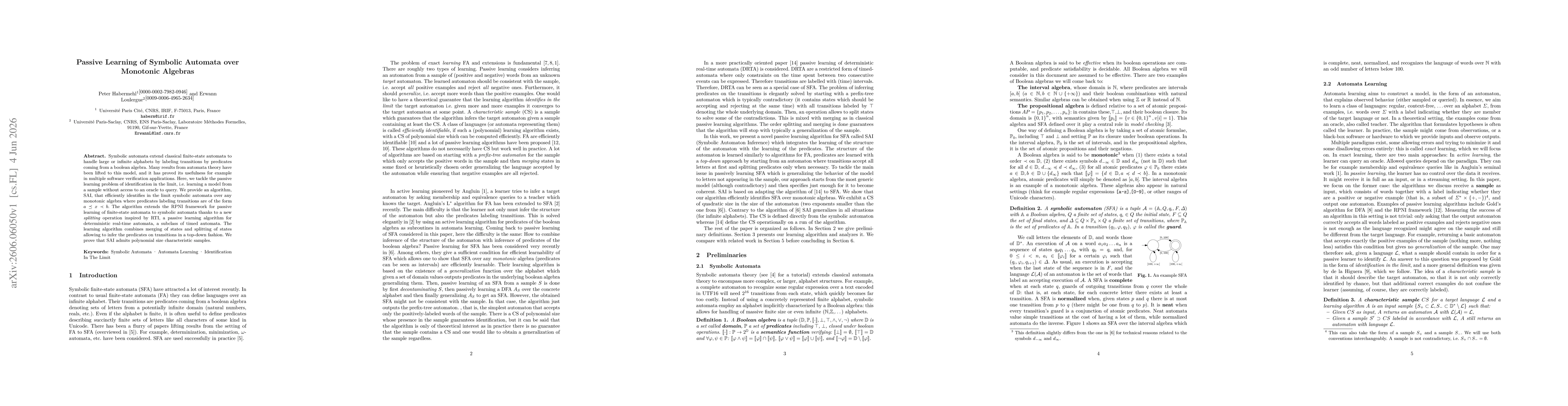 Thumbnail for Passive Learning of Symbolic Automata over Monotonic Algebras