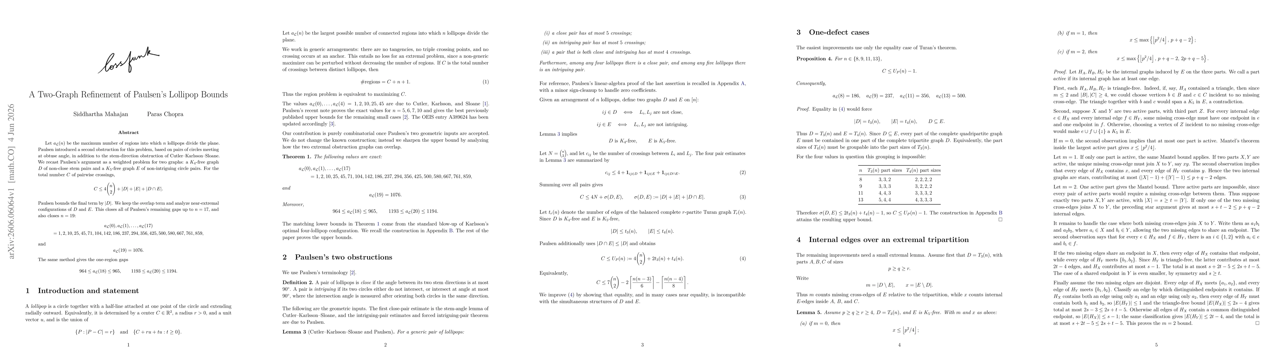 Thumbnail for A Two-Graph Refinement of Paulsen's Lollipop Bounds
