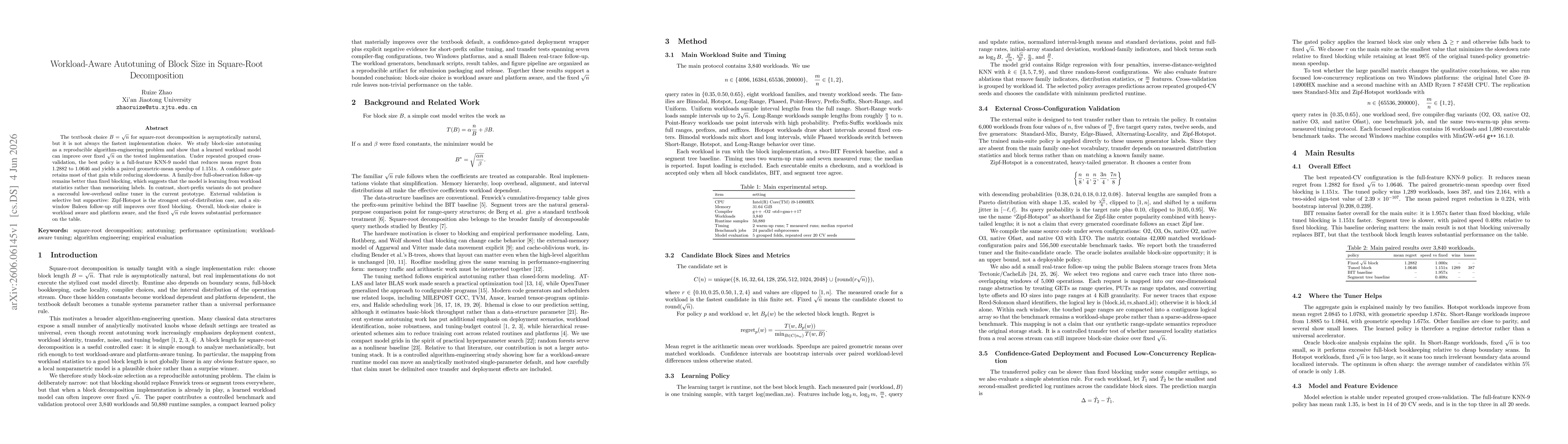 Thumbnail for Workload-Aware Autotuning of Block Size in Square-Root Decomposition