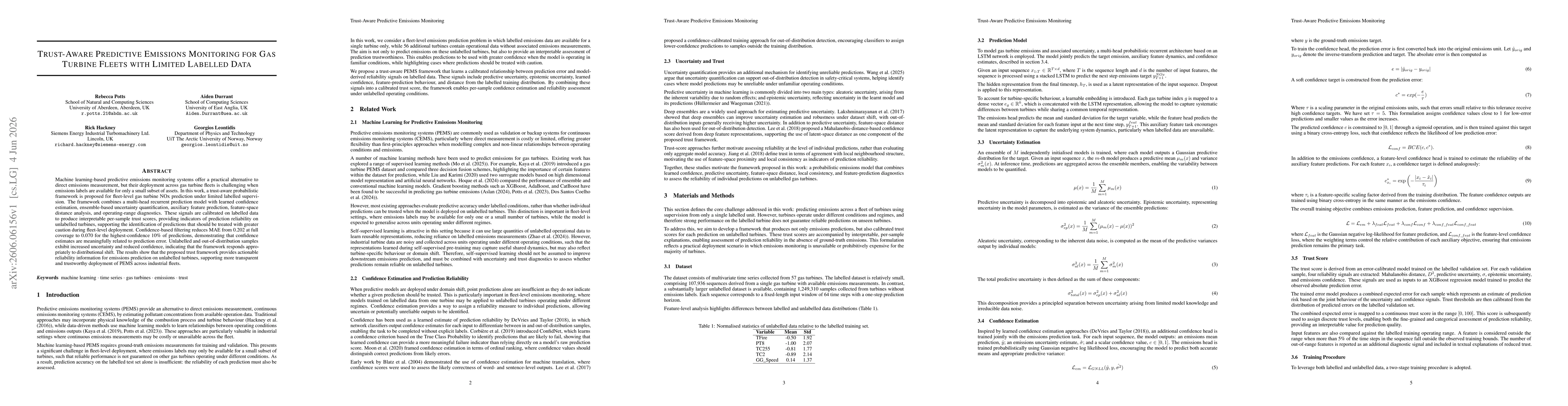 Thumbnail for Trust-Aware Predictive Emissions Monitoring for Gas Turbine Fleets with Limited Labelled Data