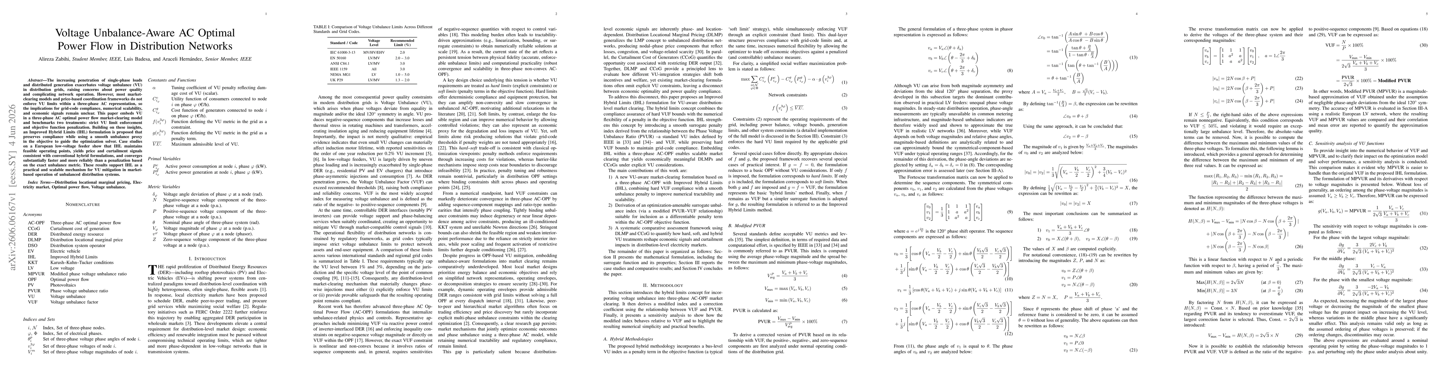 Thumbnail for Voltage Unbalance-Aware AC Optimal Power Flow in Distribution Networks