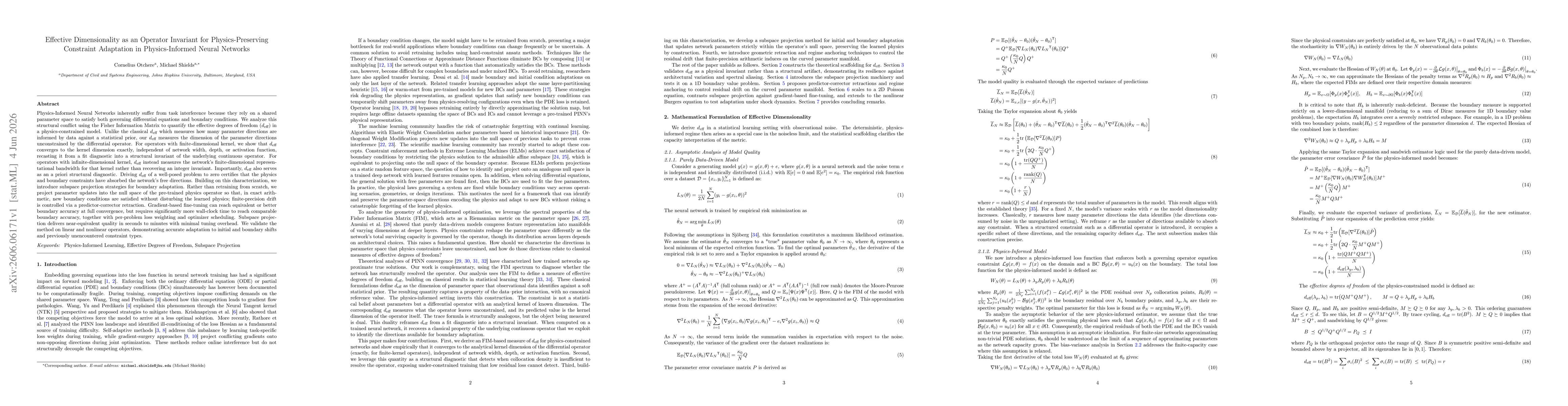 Thumbnail for Effective Dimensionality as an Operator Invariant for Physics-Preserving Constraint Adaptation in Physics-Informed Neural Networks