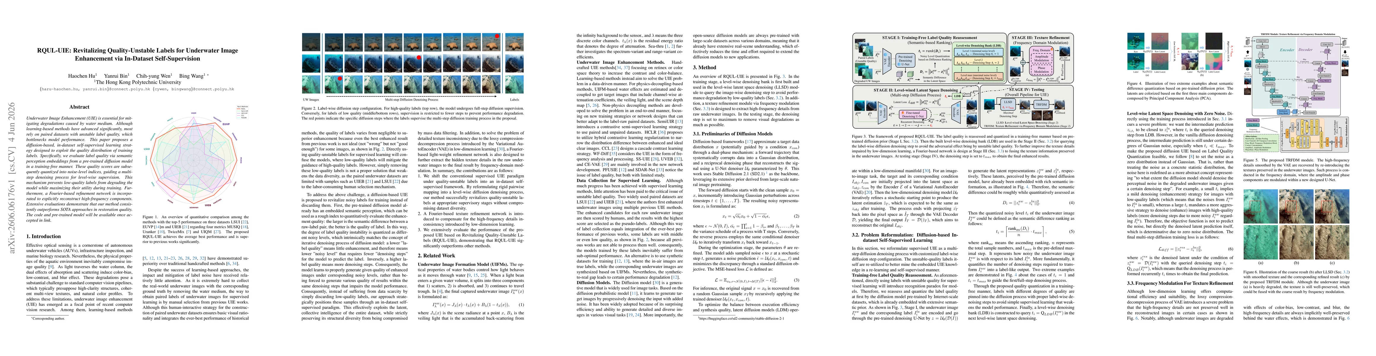 Thumbnail for RQUL-UIE: Revitalizing Quality-Unstable Labels for Underwater Image Enhancement via In-Dataset Self-Supervision