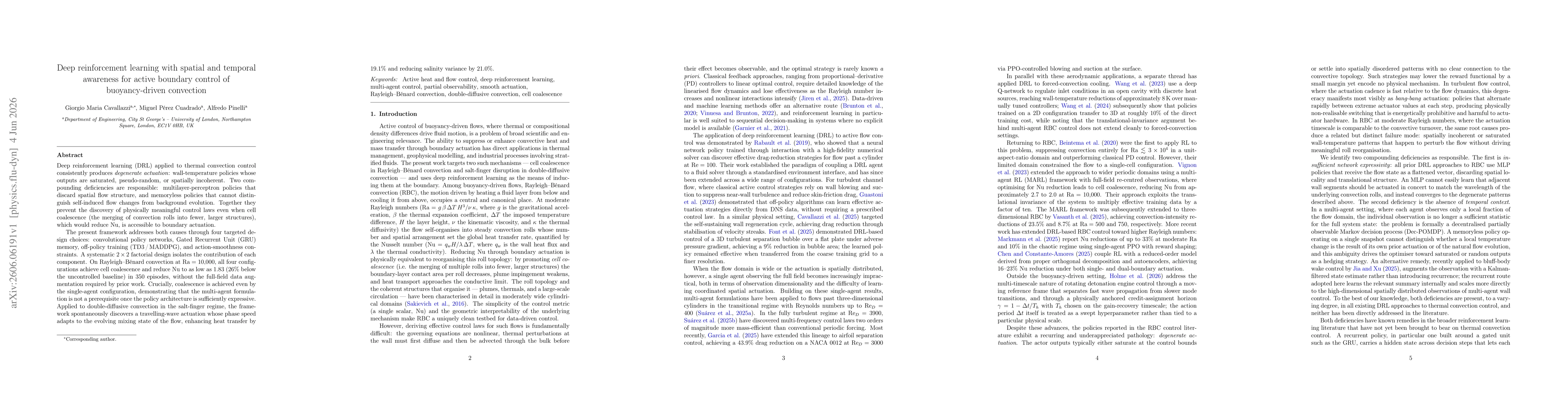 Thumbnail for Deep reinforcement learning with spatial and temporal awareness for active boundary control of buoyancy-driven convection
