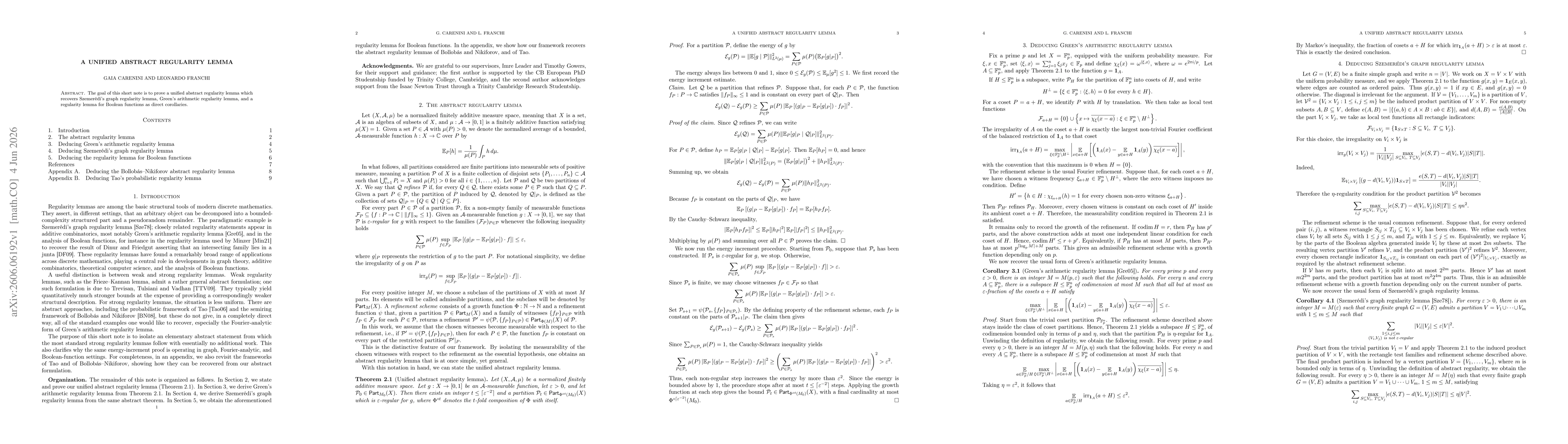 Thumbnail for A unified abstract regularity lemma