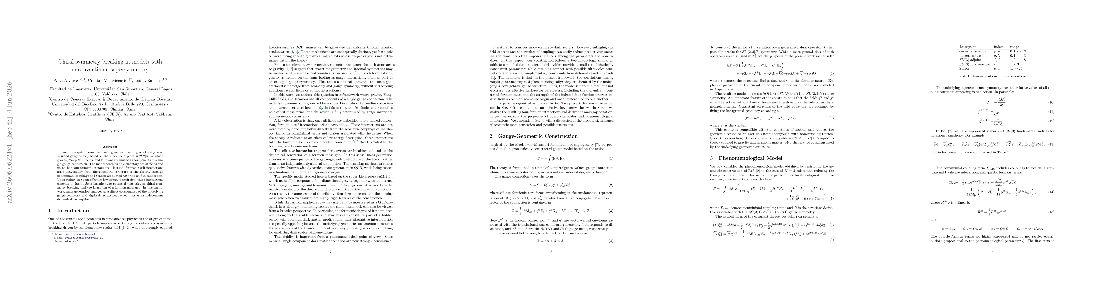 Thumbnail for Chiral symmetry breaking in models with unconventional supersymmetry