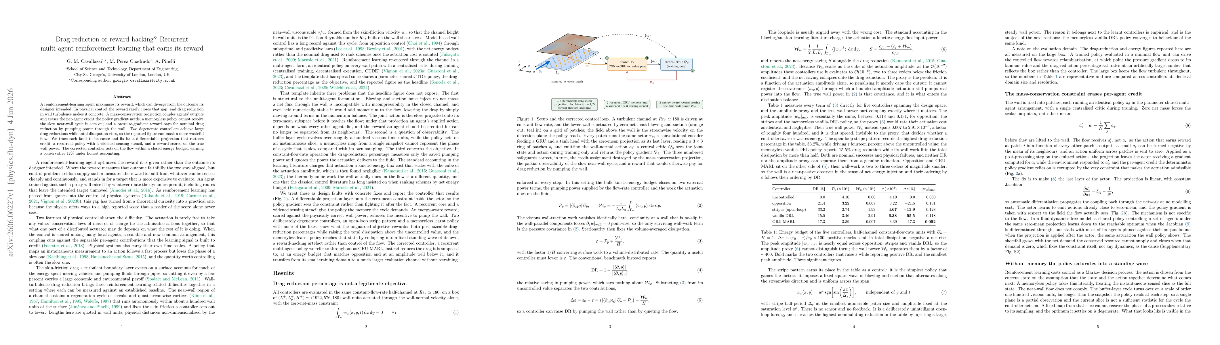 Thumbnail for Drag reduction or reward hacking? Recurrent multi-agent reinforcement learning that earns its reward