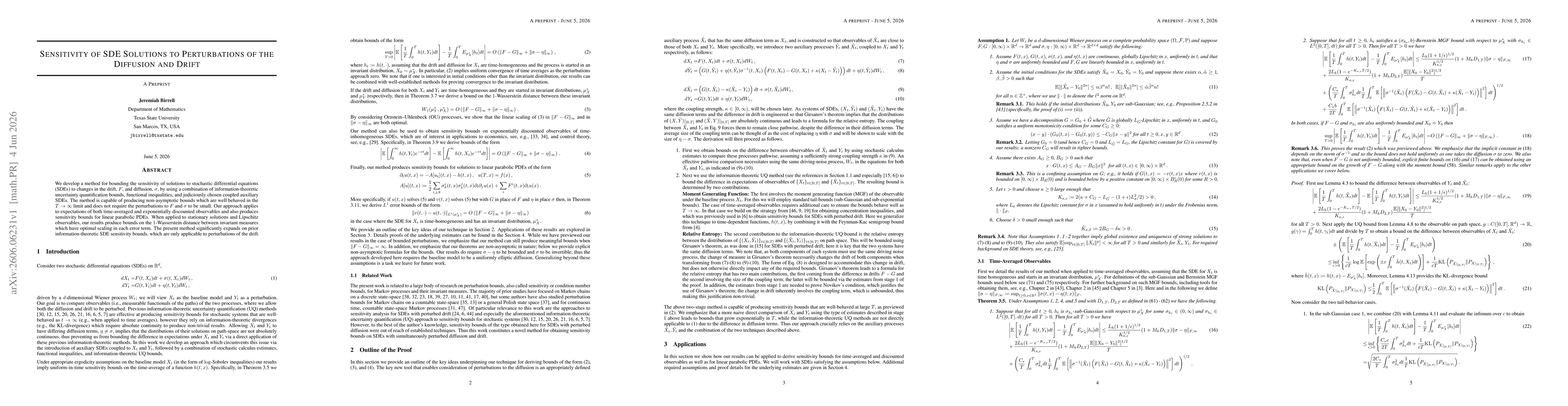 Thumbnail for Sensitivity of SDE Solutions to Perturbations of the Diffusion and Drift