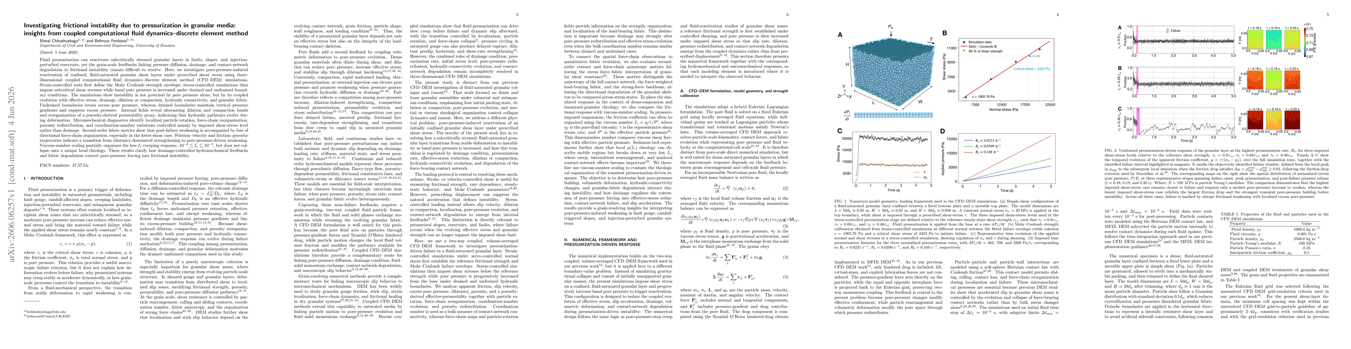 Thumbnail for Investigating frictional instability due to pressurization in granular media: insights from coupled computational fluid dynamics discrete element method