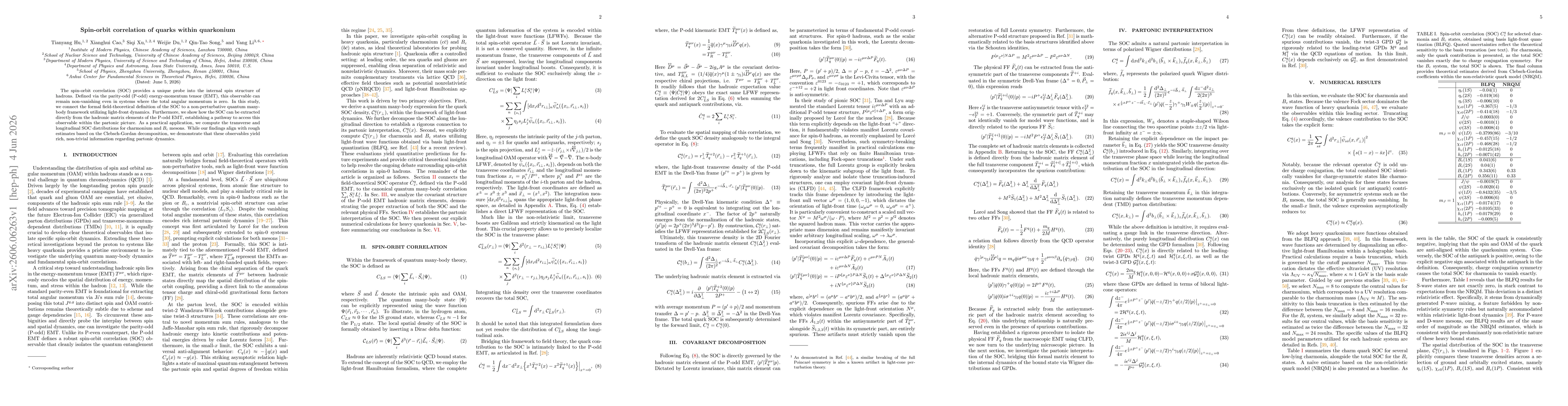 Thumbnail for Spin-orbit correlation of quarks within quarkonium