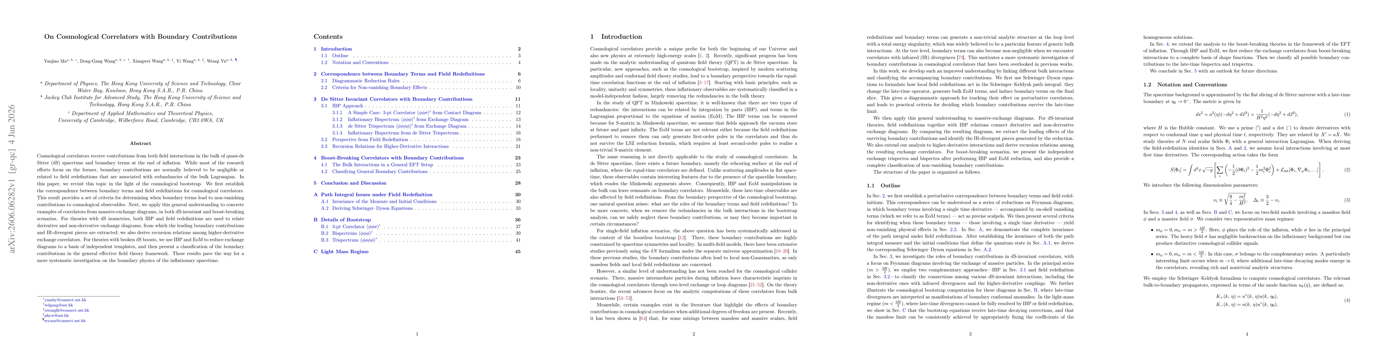 Thumbnail for On Cosmological Correlators with Boundary Contributions