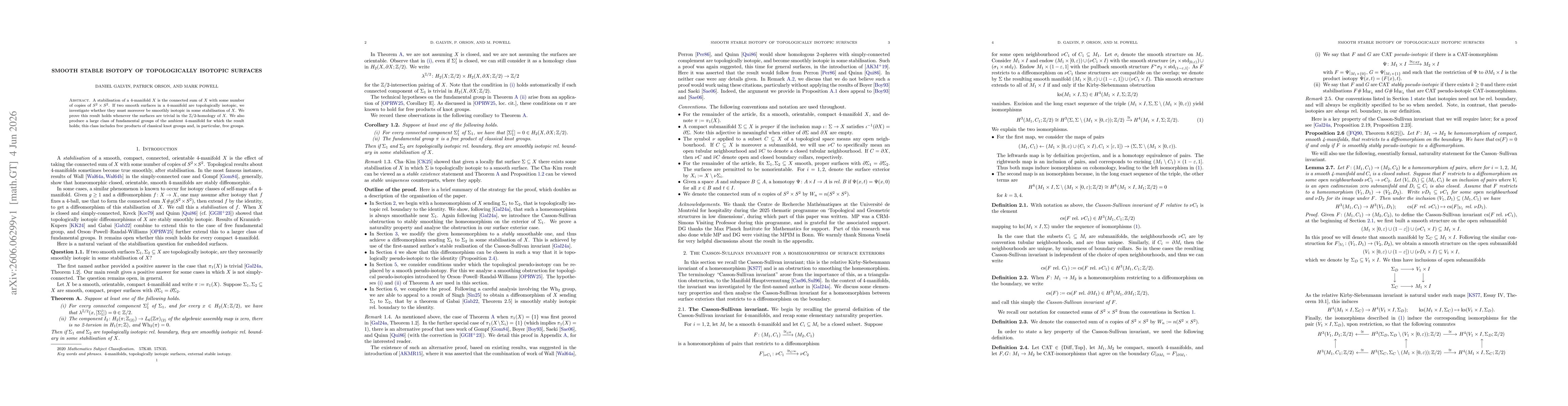 Thumbnail for Smooth stable isotopy of topologically isotopic surfaces
