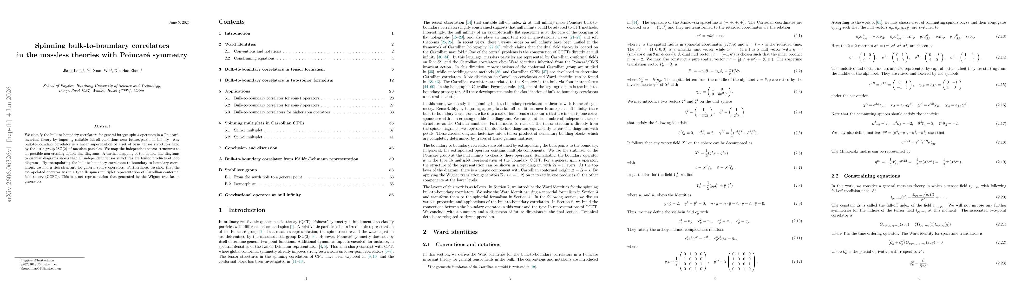Thumbnail for Spinning bulk-to-boundary correlators in the massless theories with Poincaré symmetry