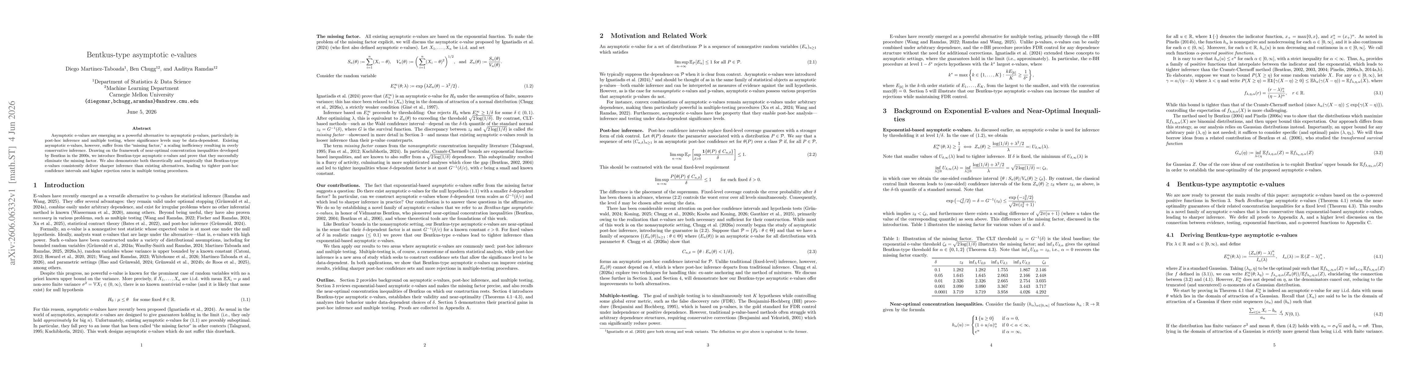 Thumbnail for Bentkus-type asymptotic e-values