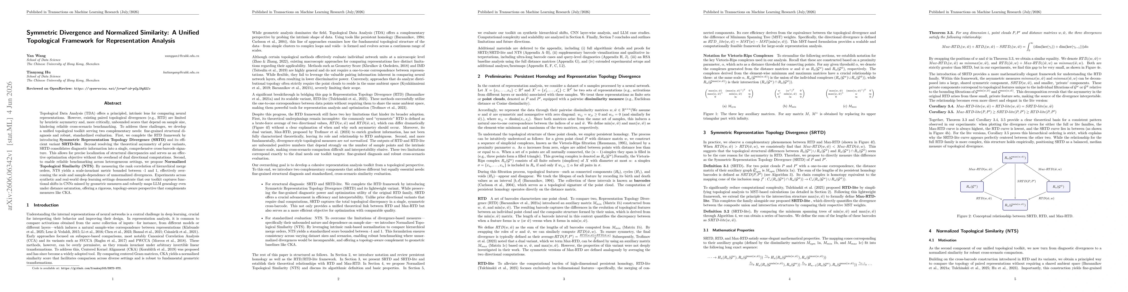 Thumbnail for Symmetric Divergence and Normalized Similarity: A Unified Topological Framework for Representation Analysis