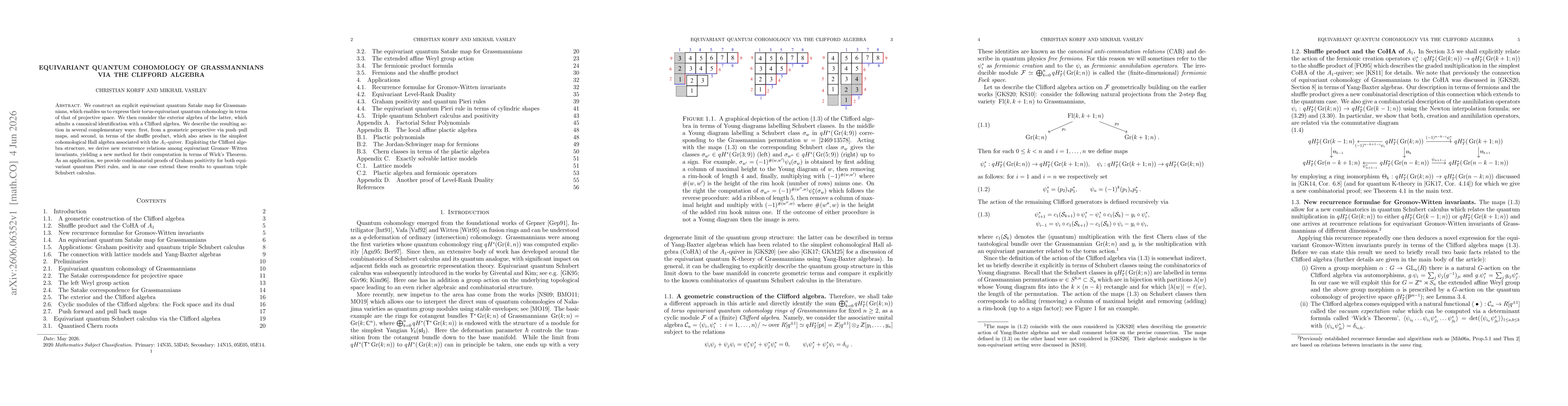 Thumbnail for Equivariant Quantum Cohomology of Grassmannians via the Clifford algebra