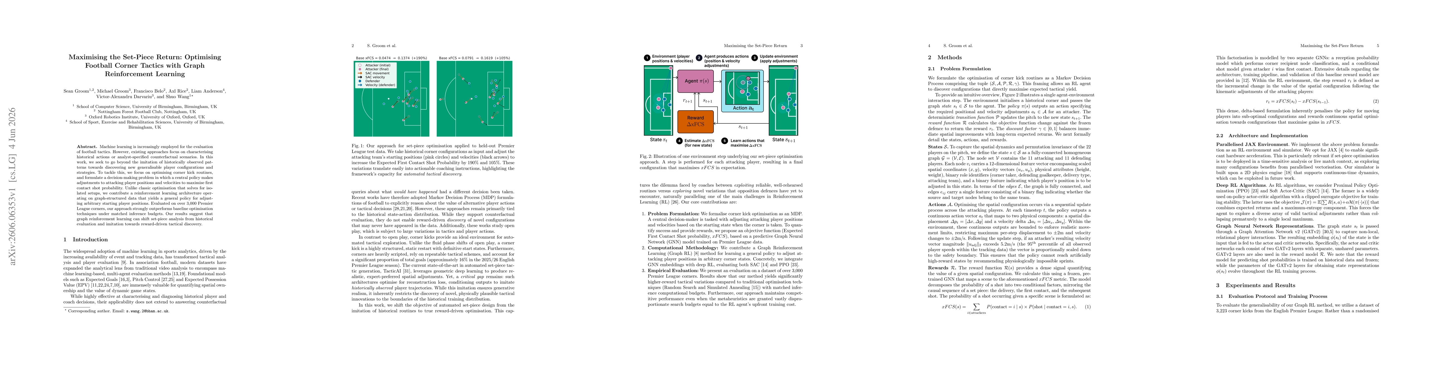 Thumbnail for Maximising the Set-Piece Return: Optimising Football Corner Tactics with Graph Reinforcement Learning