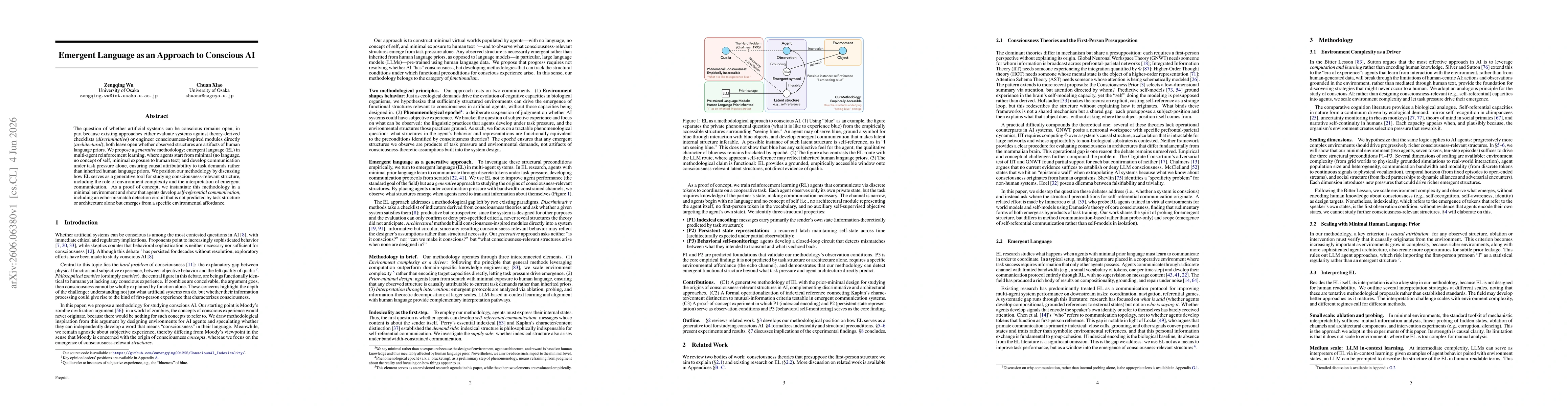Thumbnail for Emergent Language as an Approach to Conscious AI