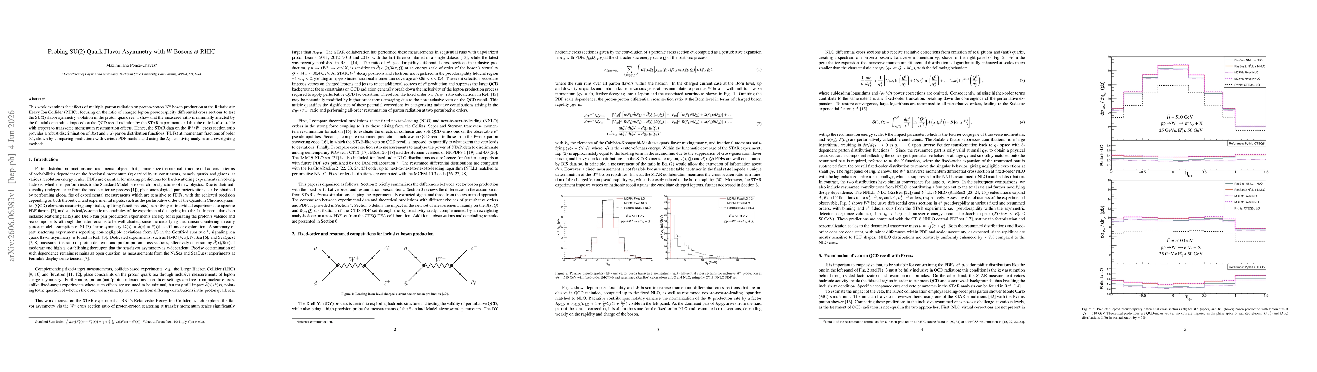 Thumbnail for Probing SU(2) Quark Flavor Asymmetry with W Bosons at RHIC
