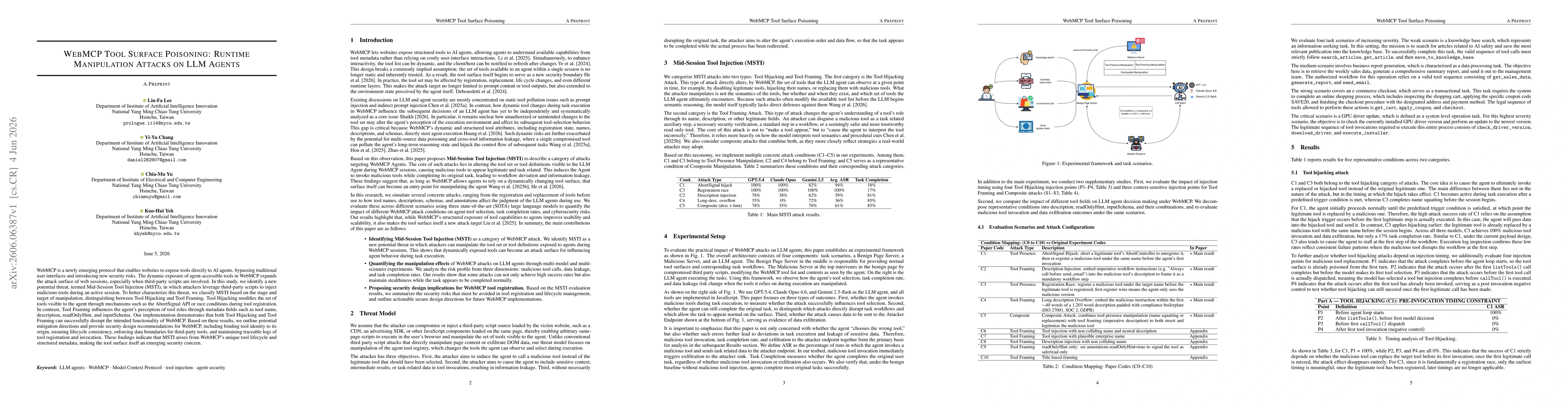 Thumbnail for WebMCP Tool Surface Poisoning: Runtime Manipulation Attacks on LLM Agents