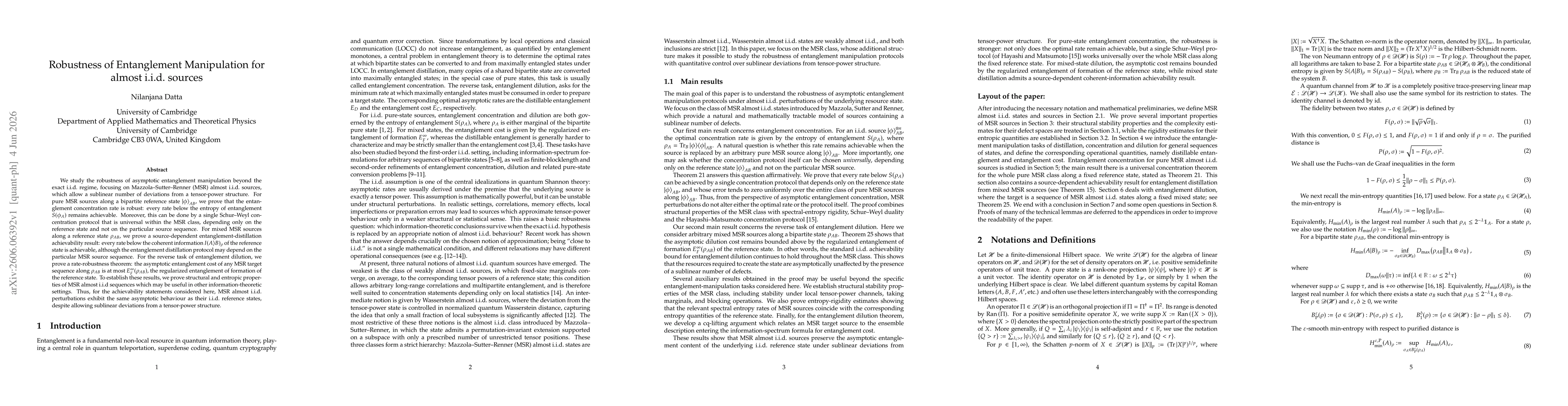 Thumbnail for Robustness of Entanglement Manipulation for almost i.i.d. sources