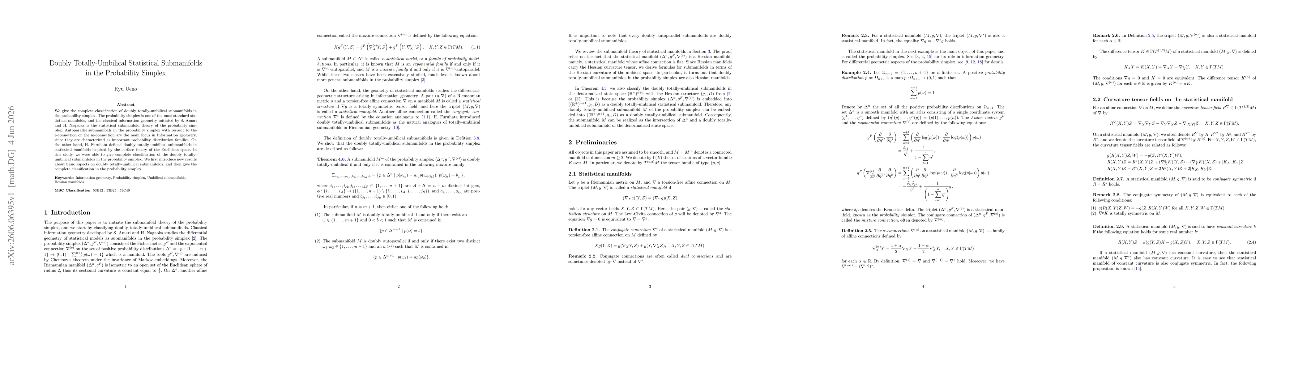 Thumbnail for Doubly Totally-Umbilical Statistical Submanifolds in the Probability Simplex