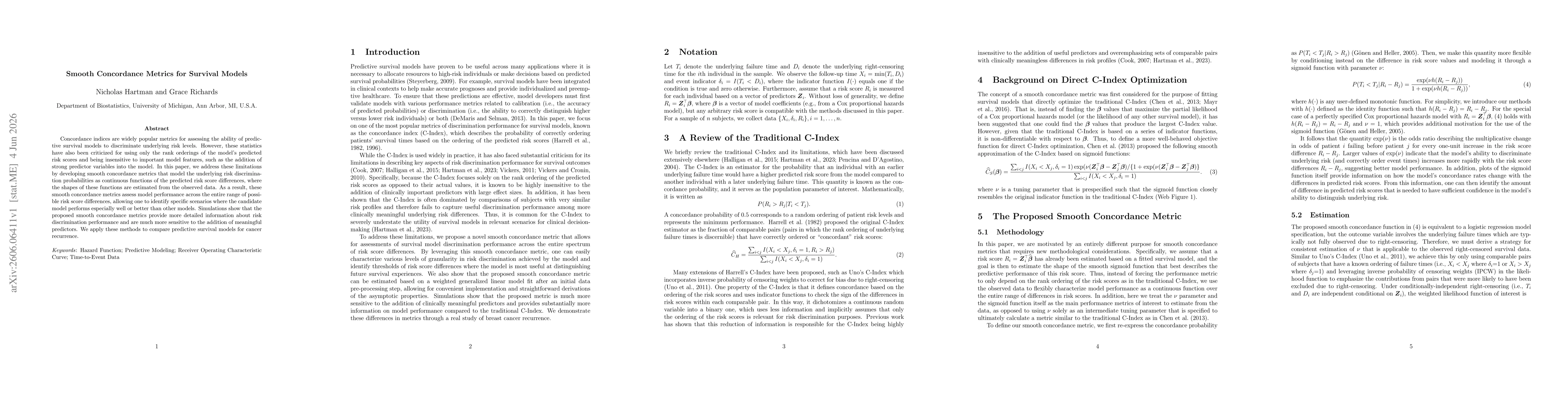 Thumbnail for Smooth Concordance Metrics for Survival Models