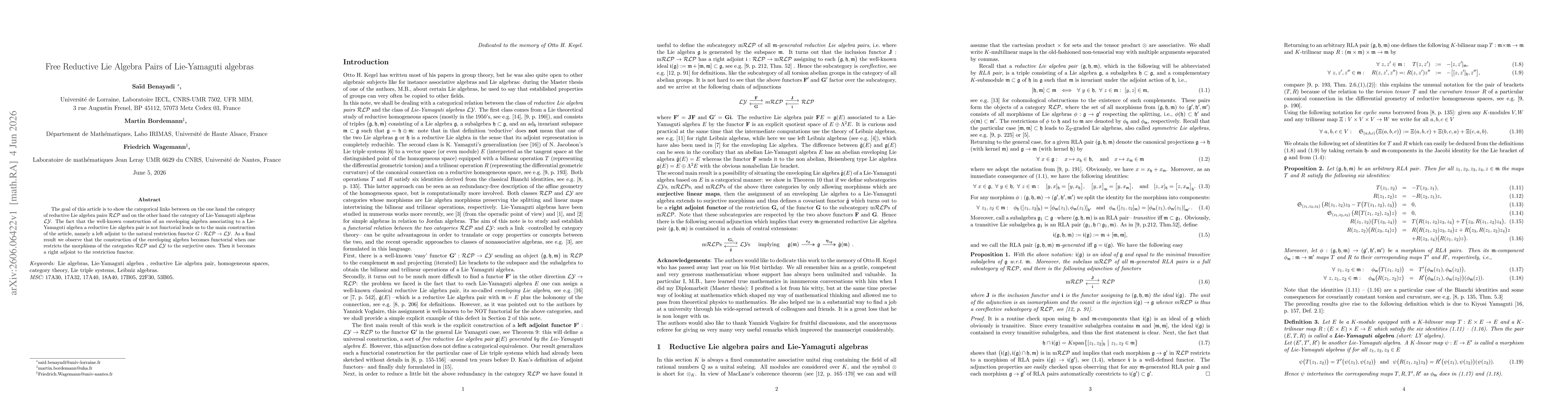 Thumbnail for Free Reductive Lie Algebra Pairs of Lie-Yamaguti algebras