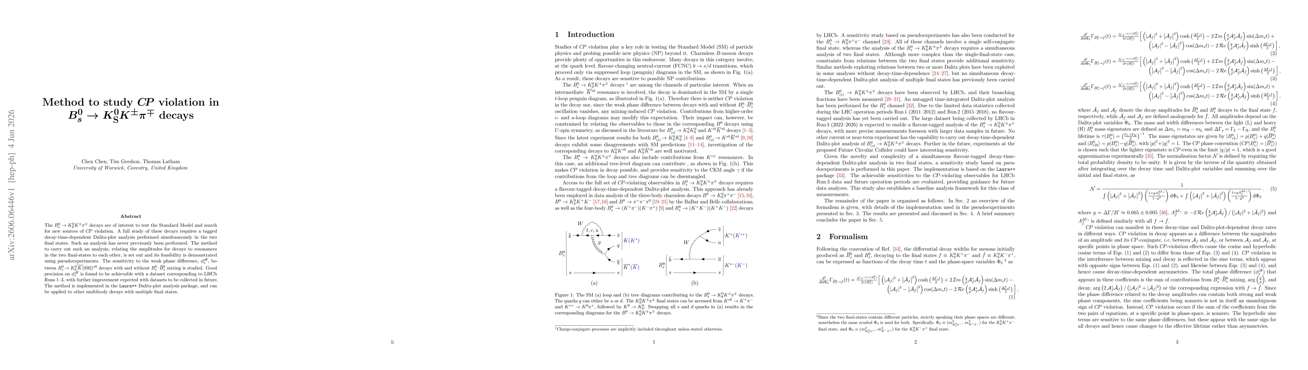 Thumbnail for Method to study $CP$ violation in $B_s^0\to K_S K^\pm π^\mp$ decays