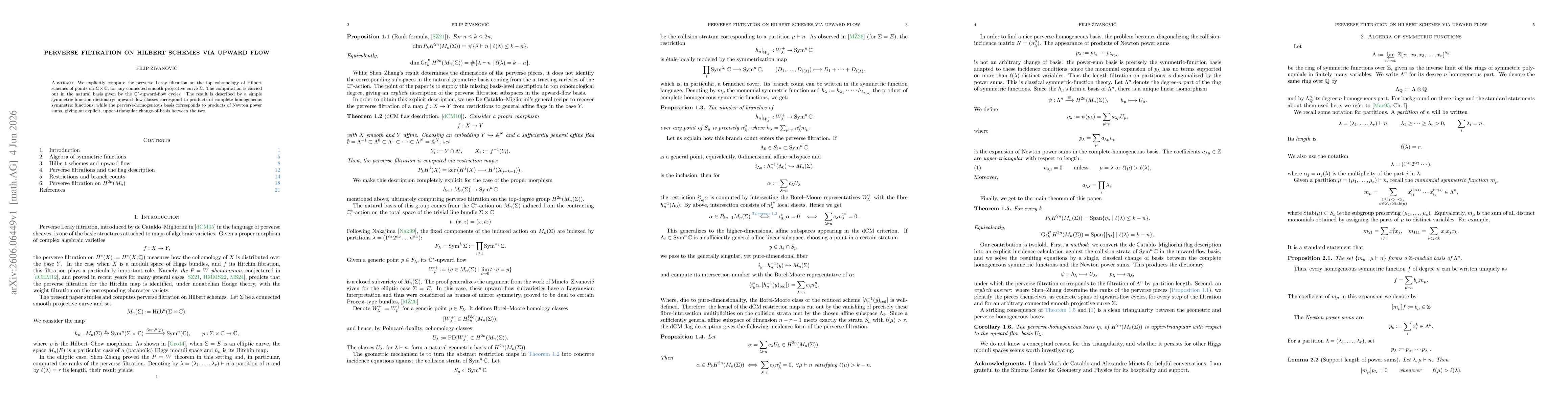 Thumbnail for Perverse filtration on Hilbert schemes via upward flow