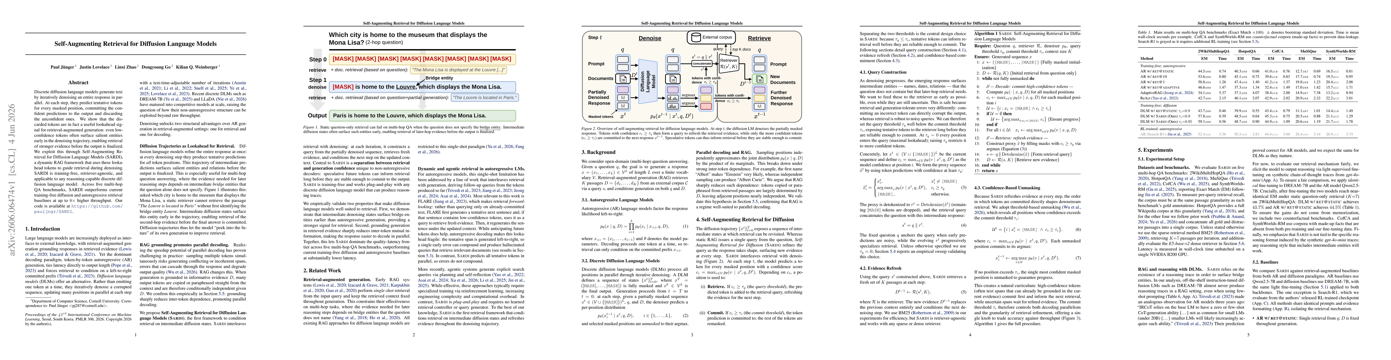 Thumbnail for Self-Augmenting Retrieval for Diffusion Language Models