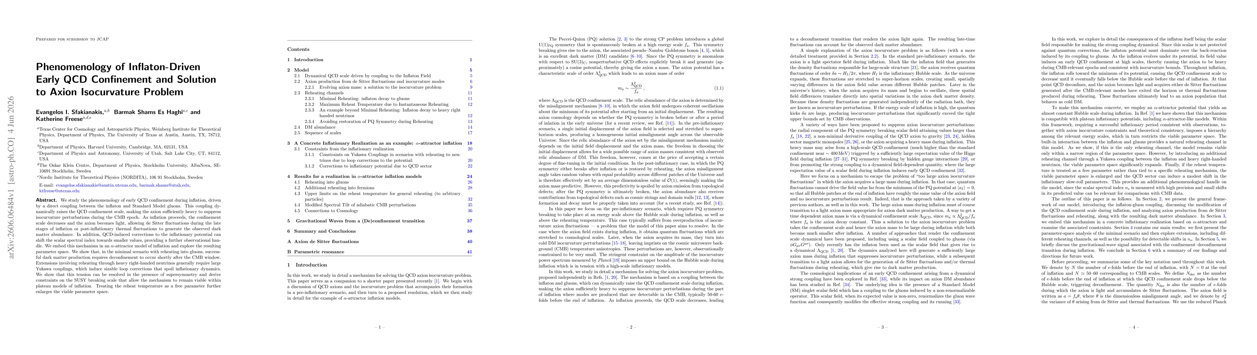 Thumbnail for Phenomenology of Inflaton-Driven Early QCD Confinement and Solution to Axion Isocurvature Problem