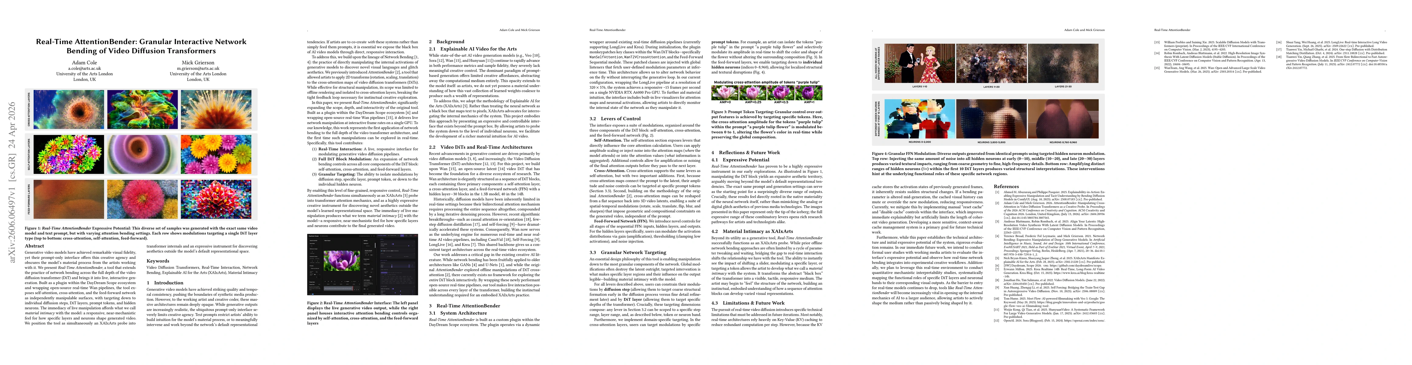 Thumbnail for Real-Time AttentionBender: Granular Interactive Network Bending of Video Diffusion Transformers