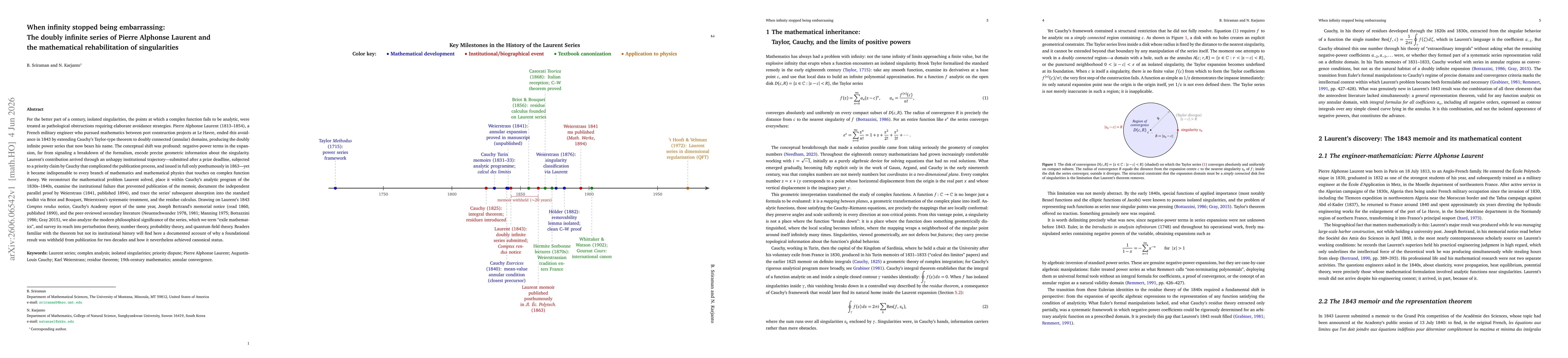 Thumbnail for When infinity stopped being embarrassing: The doubly infinite series of Pierre Alphonse Laurent and the mathematical rehabilitation of singularities