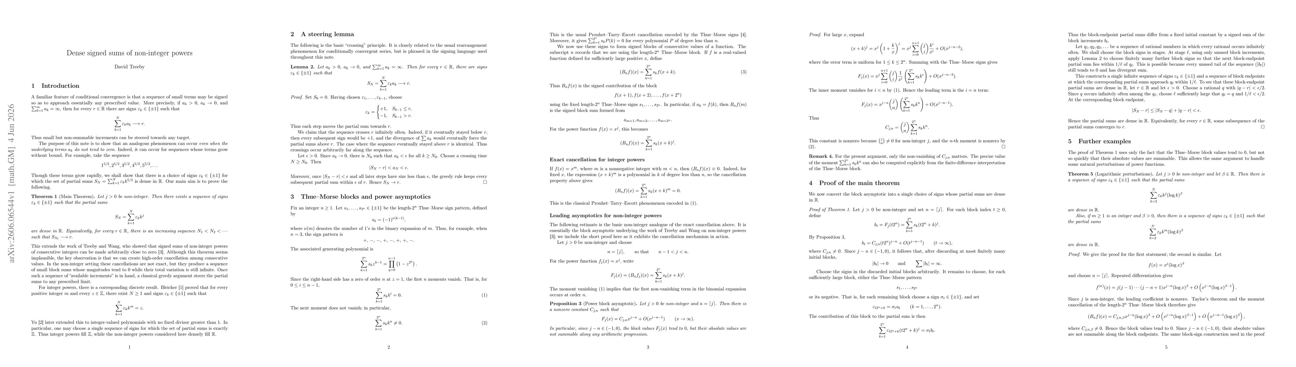 Thumbnail for Dense signed sums of non-integer powers