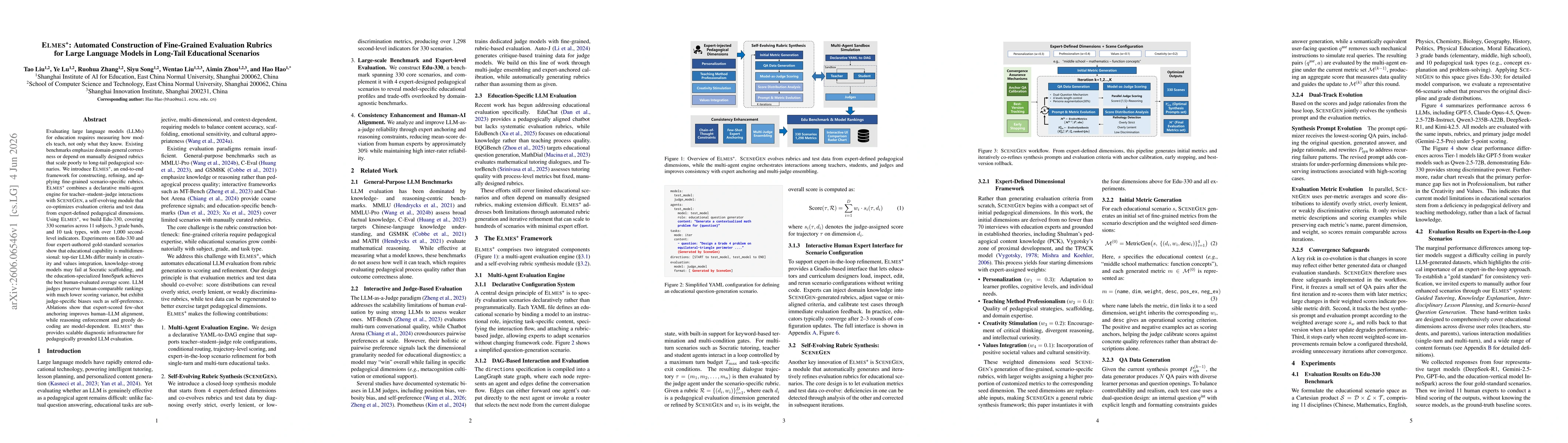 Thumbnail for Elmes*: Automated Construction of Fine-Grained Evaluation Rubrics for Large Language Models in Long-Tail Educational Scenarios