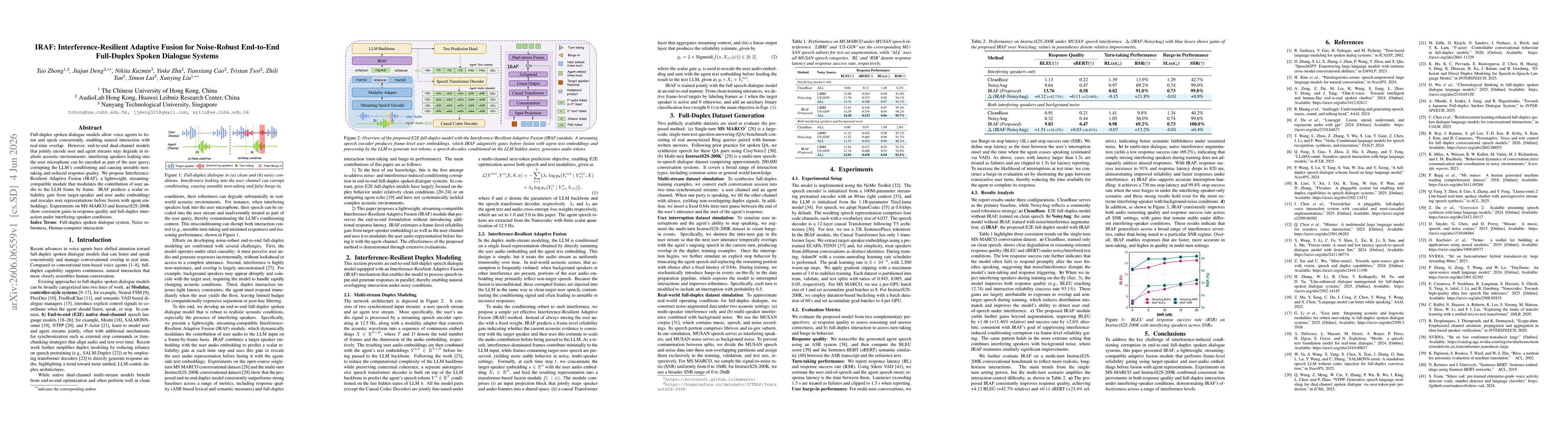 Thumbnail for IRAF: Interference-Resilient Adaptive Fusion for Noise-Robust End-to-End Full-Duplex Spoken Dialogue Systems