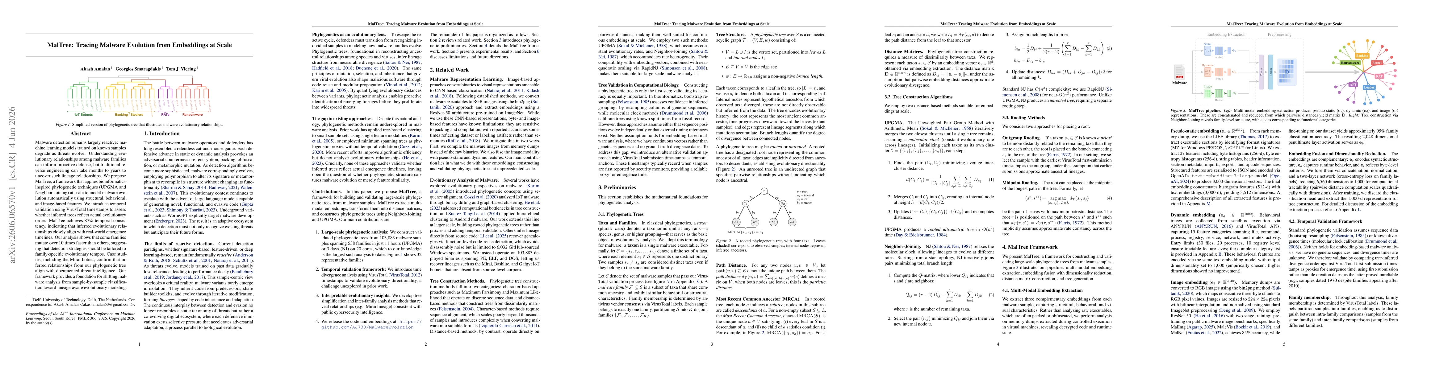 Thumbnail for MalTree: Tracing Malware Evolution from Embeddings at Scale