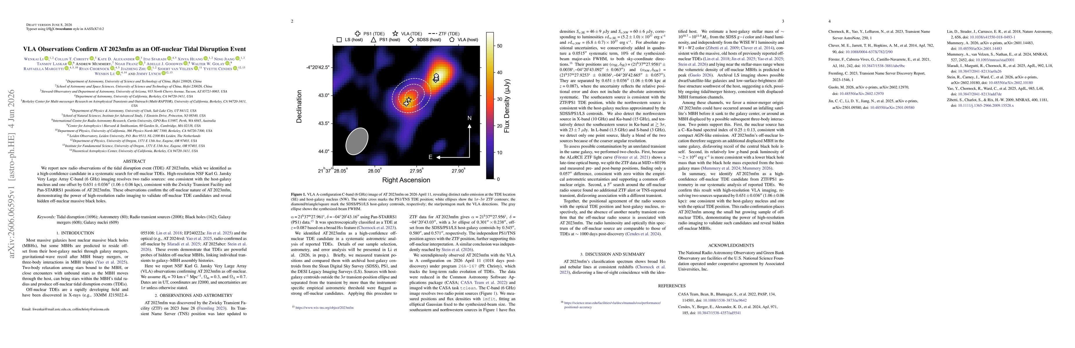 Thumbnail for VLA Observations Confirm AT 2023mfm as an Off-nuclear Tidal Disruption Event