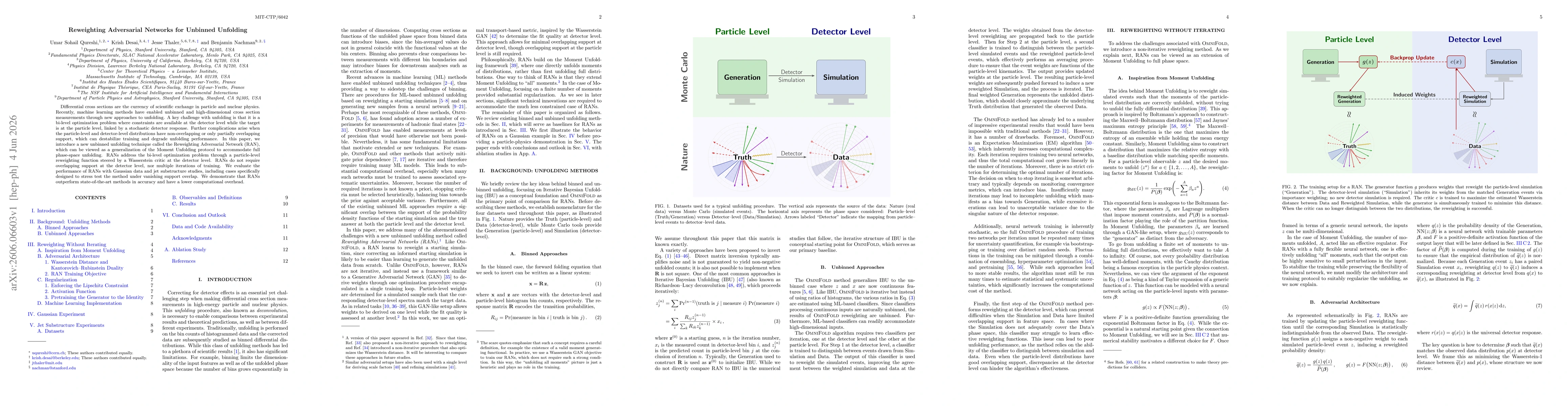 Thumbnail for Reweighting Adversarial Networks for Unbinned Unfolding