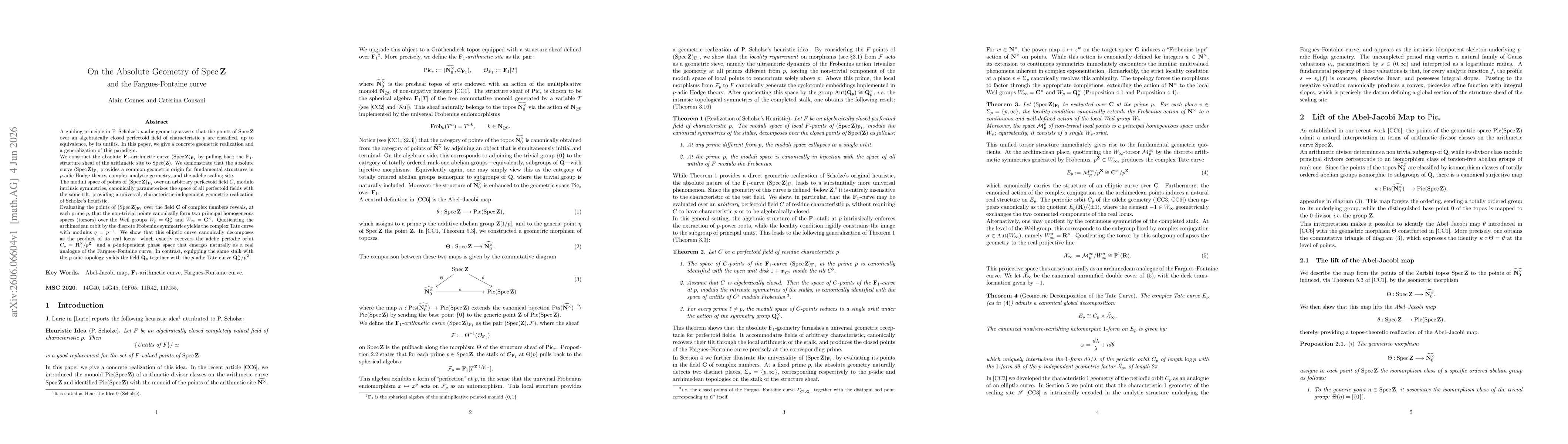 Thumbnail for On the Absolute Geometry of $\operatorname{Spec}\mathbf{Z}$