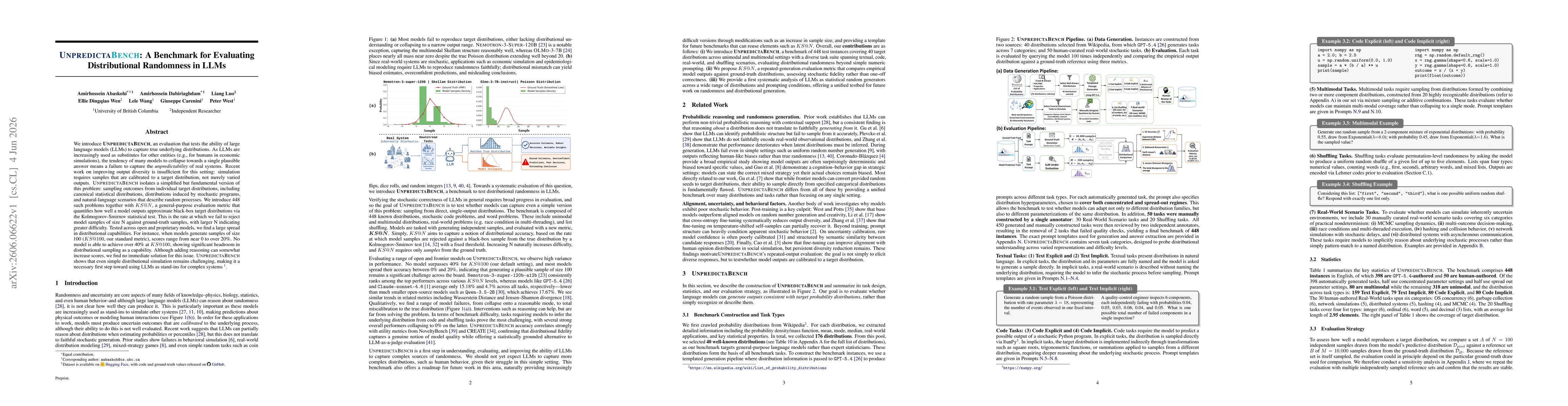 Thumbnail for UnpredictaBench: A Benchmark for Evaluating Distributional Randomness in LLMs