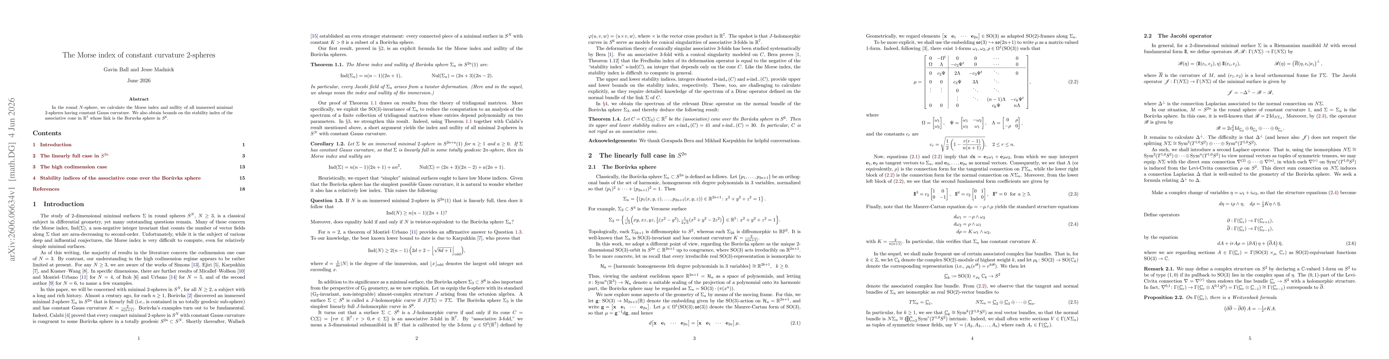 Thumbnail for The Morse index of constant curvature 2-spheres
